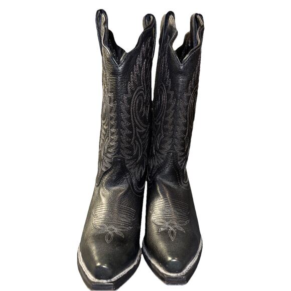 Masterson Boot-Womens Size 7 Wide Cowgirl Embroidered Western Black RB3431 - Picture 13 of 13